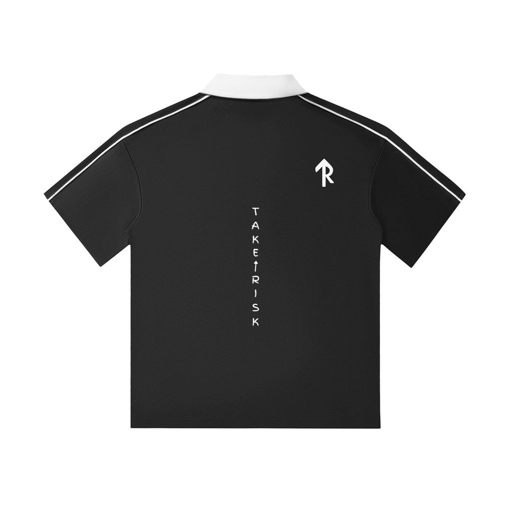 Contrast Collar Short-Sleeve Polo Shirt