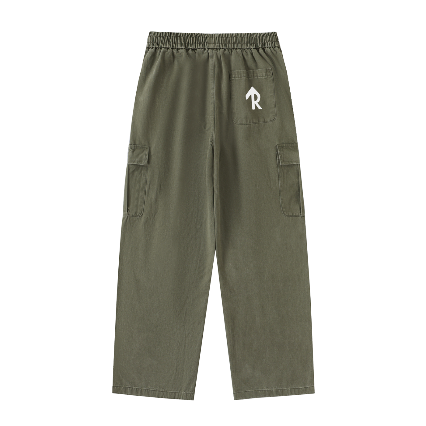 Drawstring Waist Straight-Leg Cargo Pants