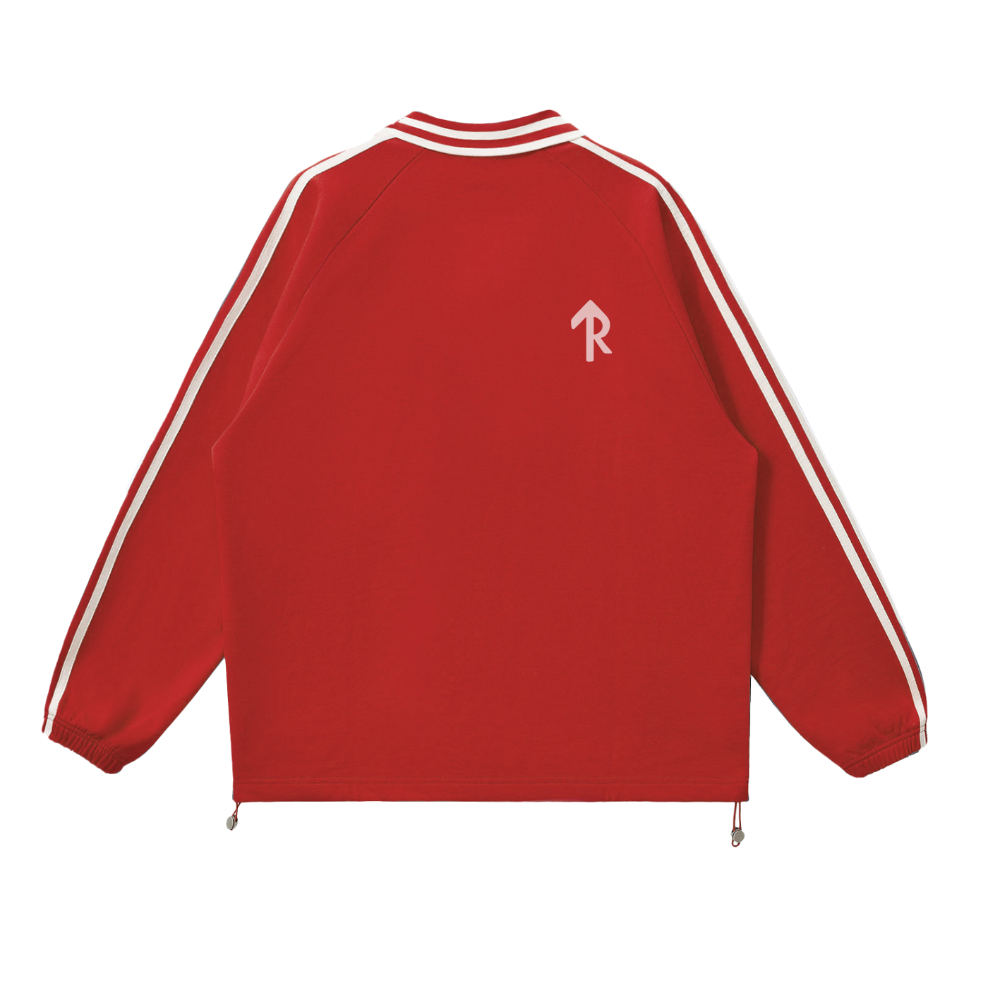 Contrast Striped Lapel Collar Sweatshirt