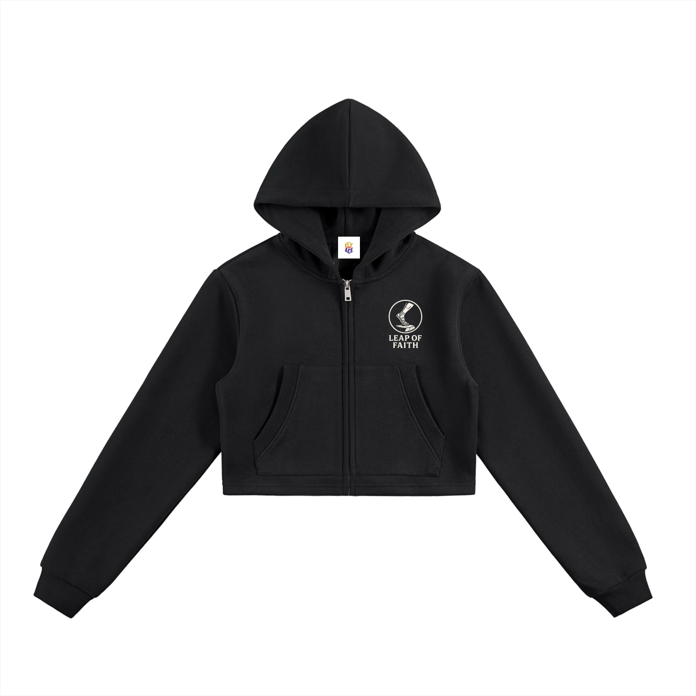 Essential Cropped Zip-Up Hoodie