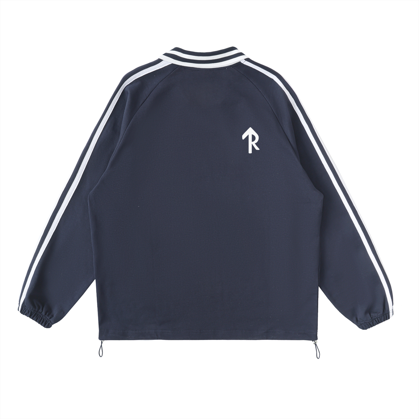 Contrast Striped Lapel Collar Sweatshirt