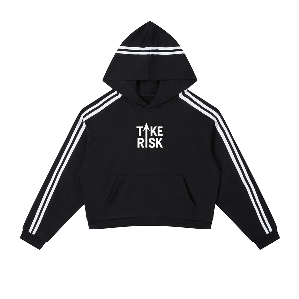 Contrast Side Stripe Cropped Hoodie