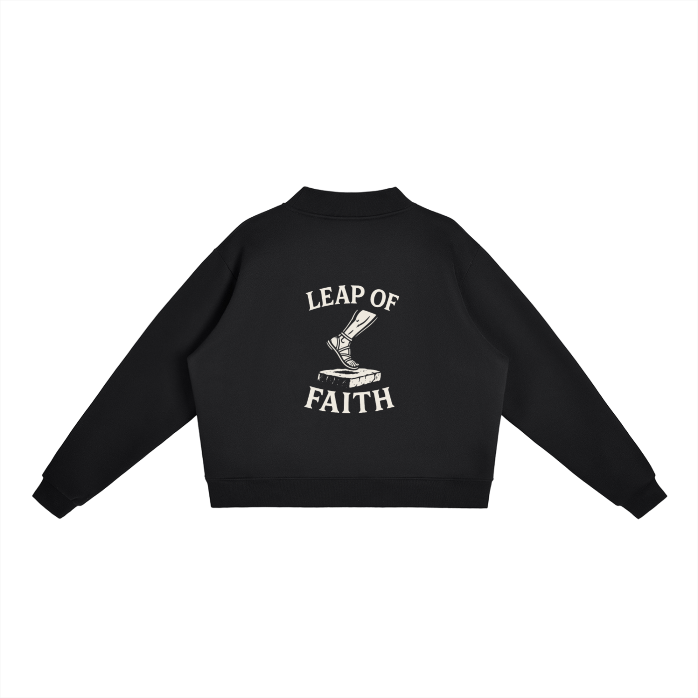 Essential Fleece Mock-Neck Crew Sweatshirt