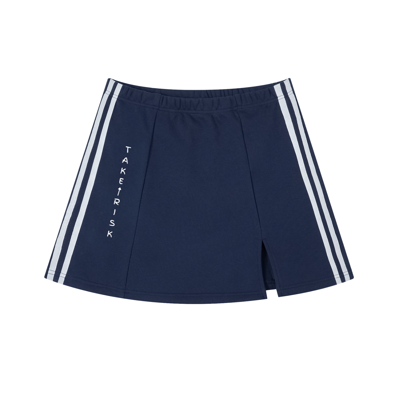 Contrast Side Stripe Slit Skirt