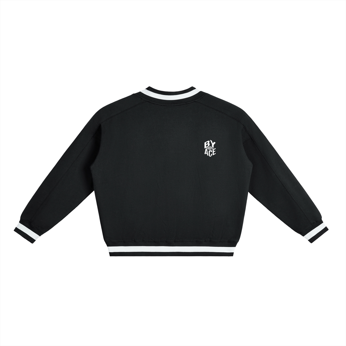 V-Neck Contrast Collar Boxy Sweatshirt