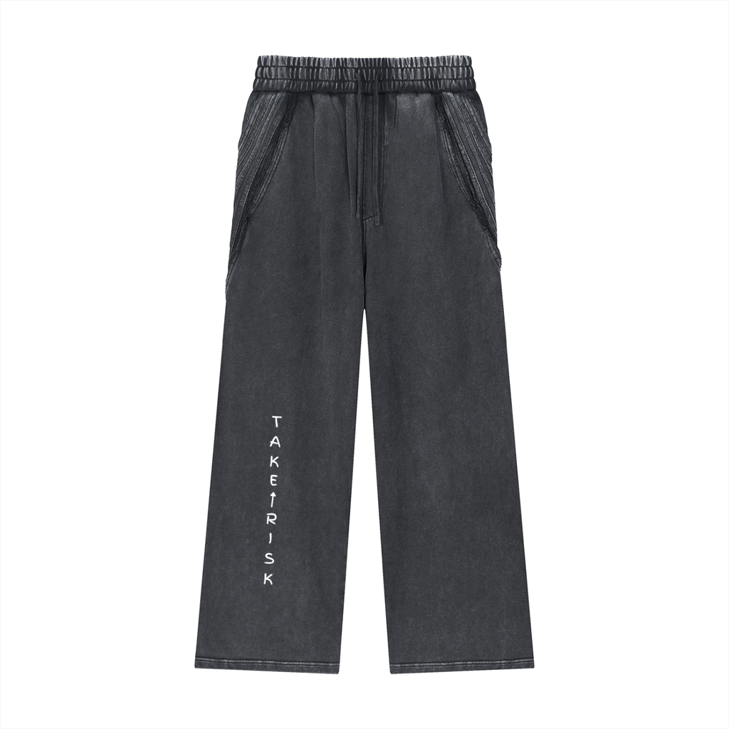 Snow Washed Tape Raw Edge Sweatpants