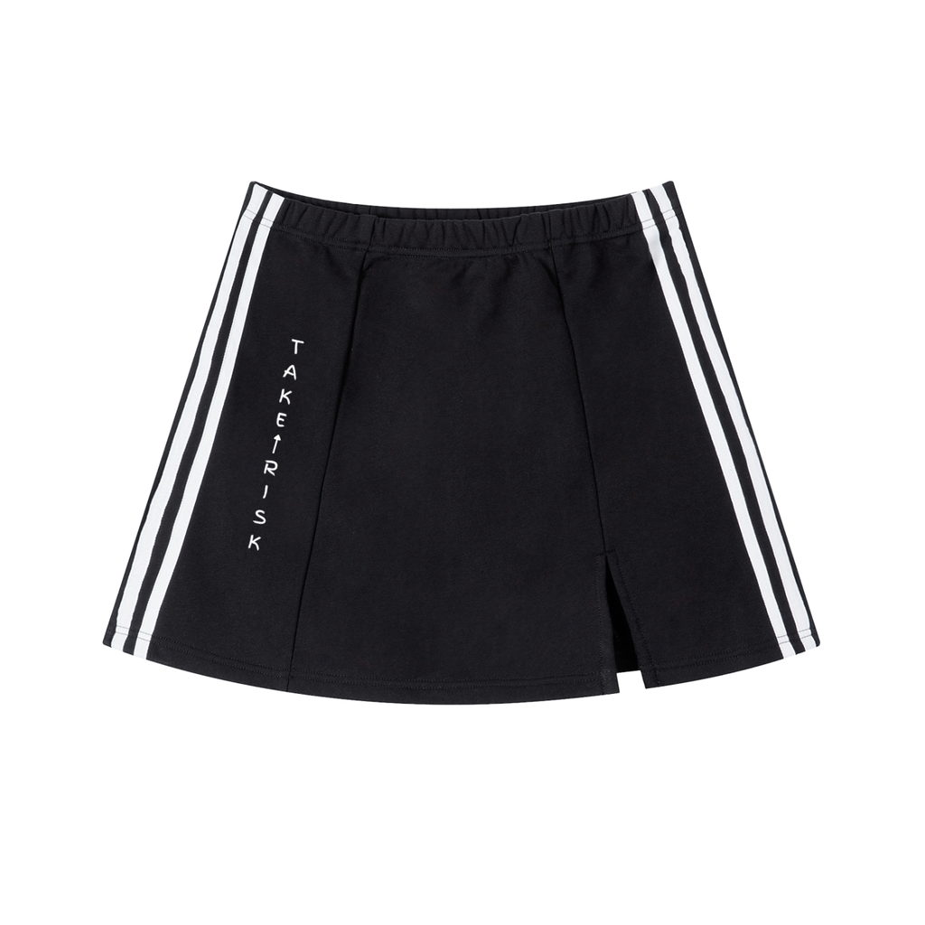 Contrast Side Stripe Slit Skirt