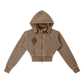 Vintage Washed Cropped Fleece Hoodie