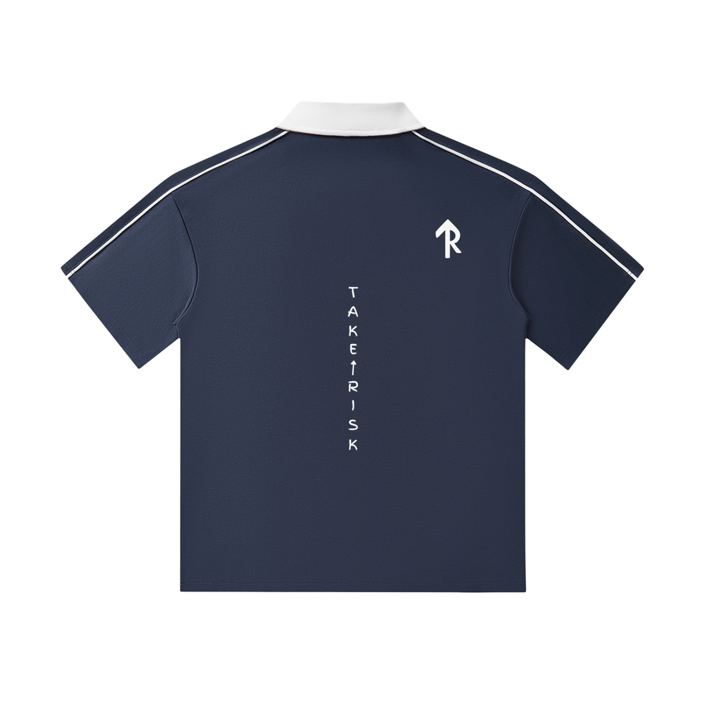 Contrast Collar Short-Sleeve Polo Shirt