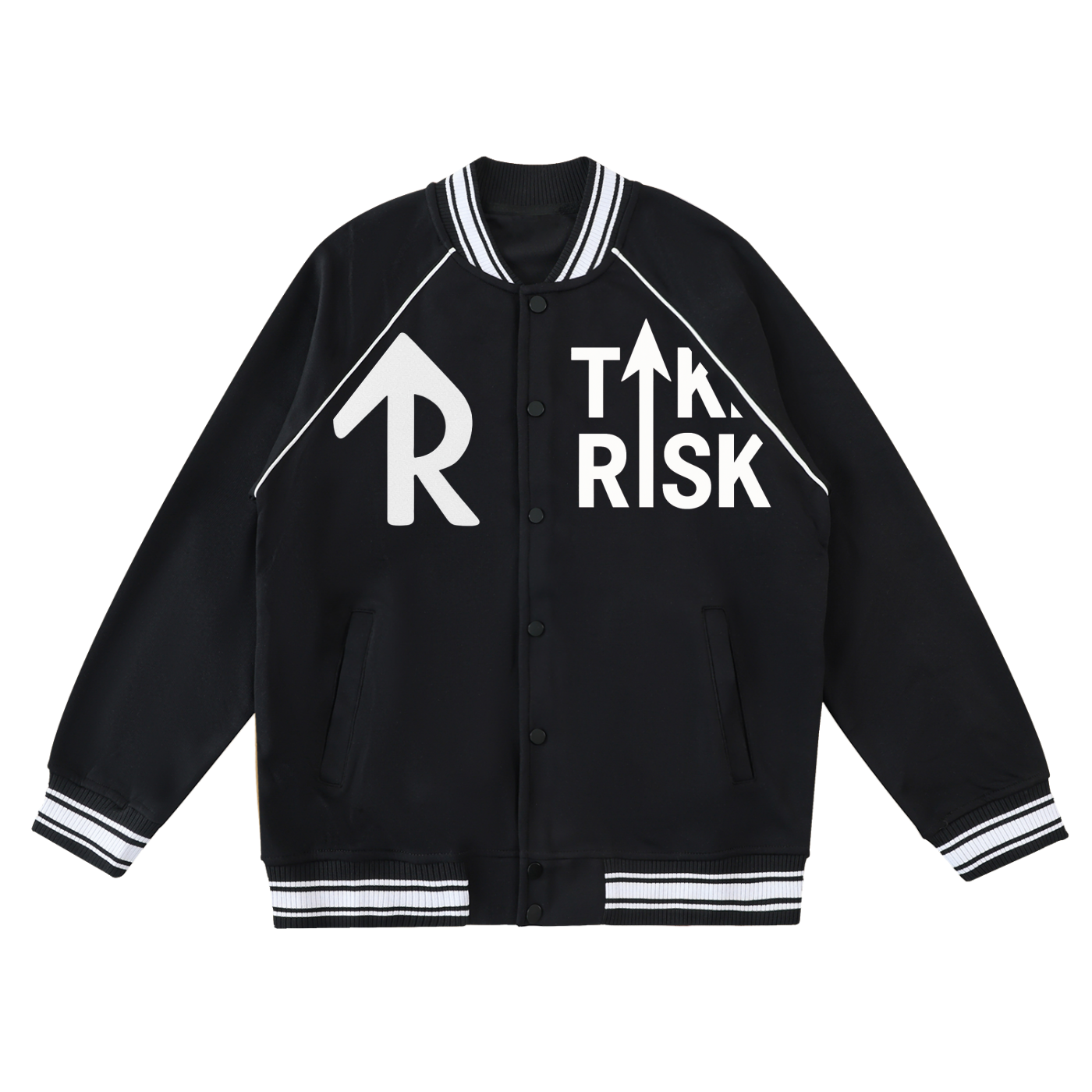 Contrast Trim Raglan Varsity Jacket