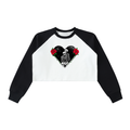 Raw-Hem Color-Block Raglan Crop Sweatshirt