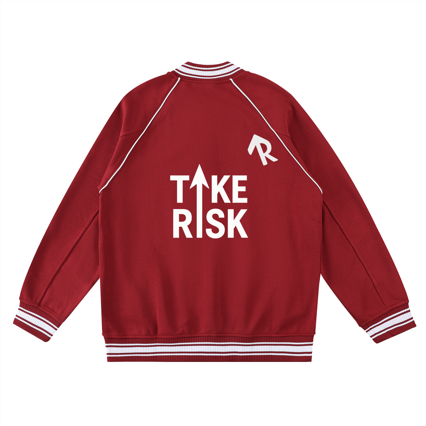 Contrast Trim Raglan Varsity Jacket