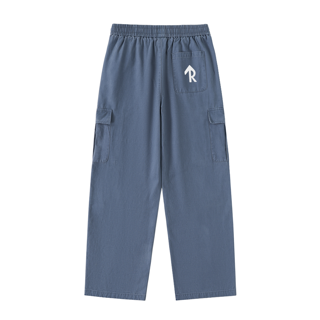 Drawstring Waist Straight-Leg Cargo Pants