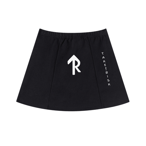 Contrast Side Stripe Slit Skirt