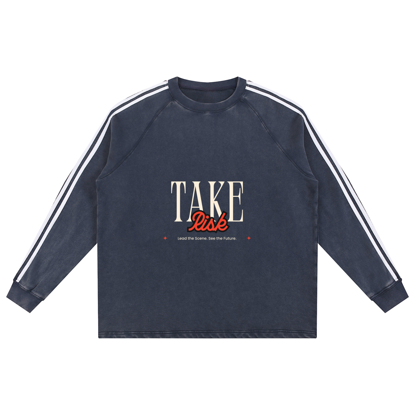 Snow Washed Contrast Tape Sweatshirt