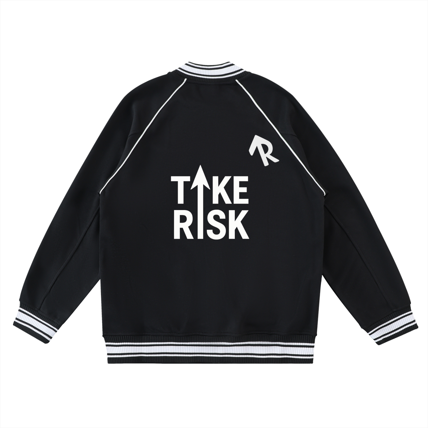 Contrast Trim Raglan Varsity Jacket