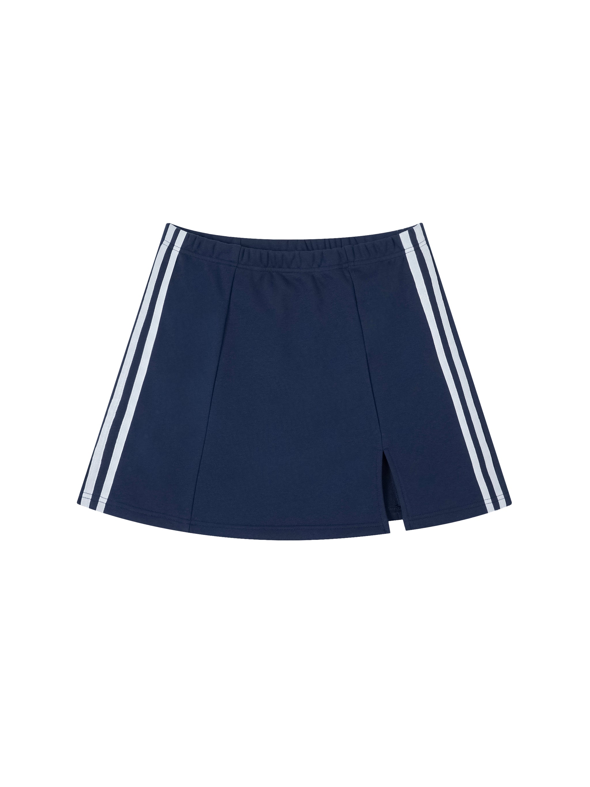 Contrast Side Stripe Slit Skirt